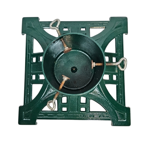 Vintage Traditional Christmas Green Cast Iron‎ Tree Stand - Picture 1 of 5